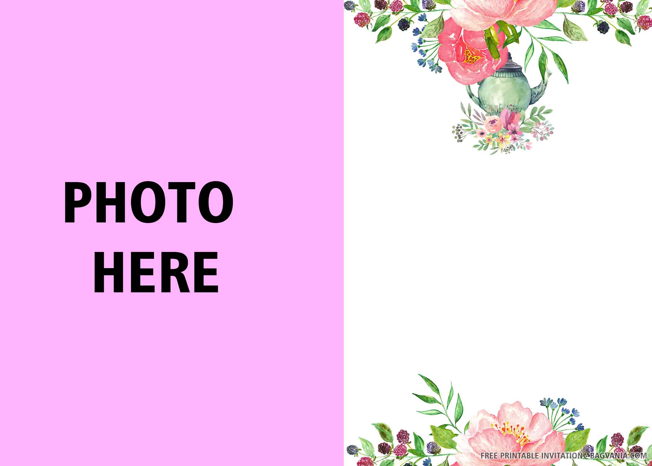 FREE PRINTABLE Floral Tea Party themed Birthday Invitation free-printable-floral-tea-party-themed-birthday-invitation