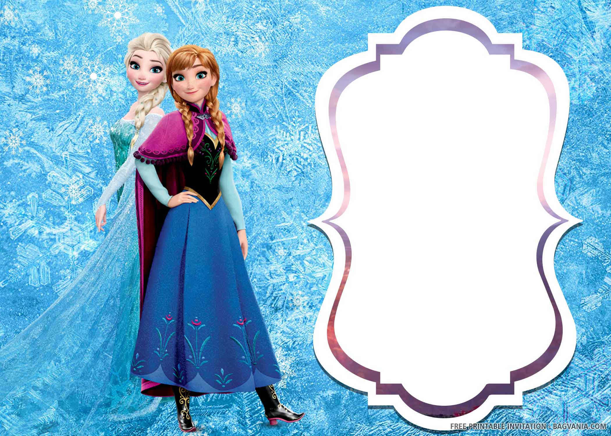  FREE PRINTABLE  Elsa of Frozen 2 Birthday Invitation Templates  