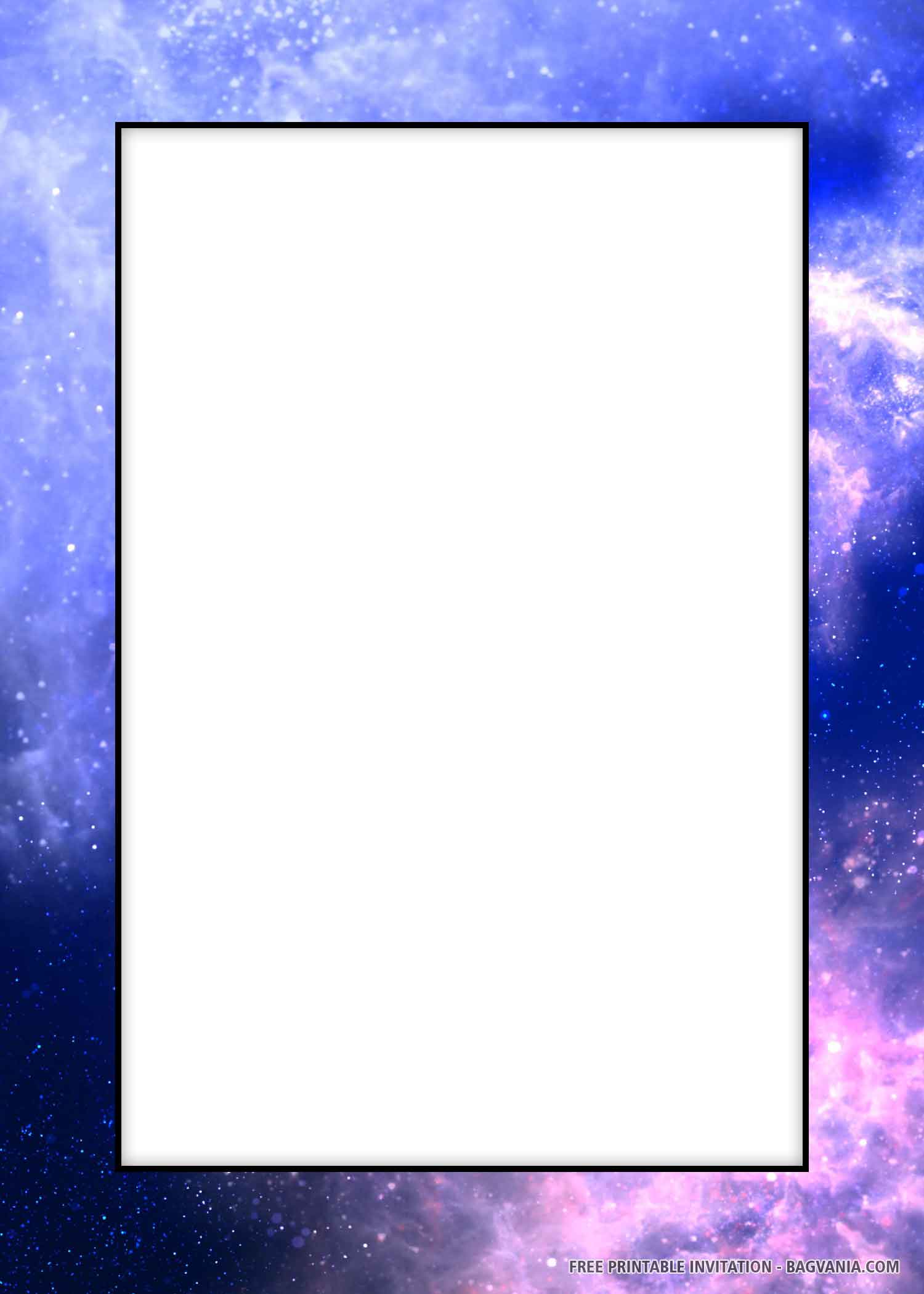 Free Printable Amazing Galaxy Birthday Invitation Templates Free Printable Birthday Invitation Templates Bagvania