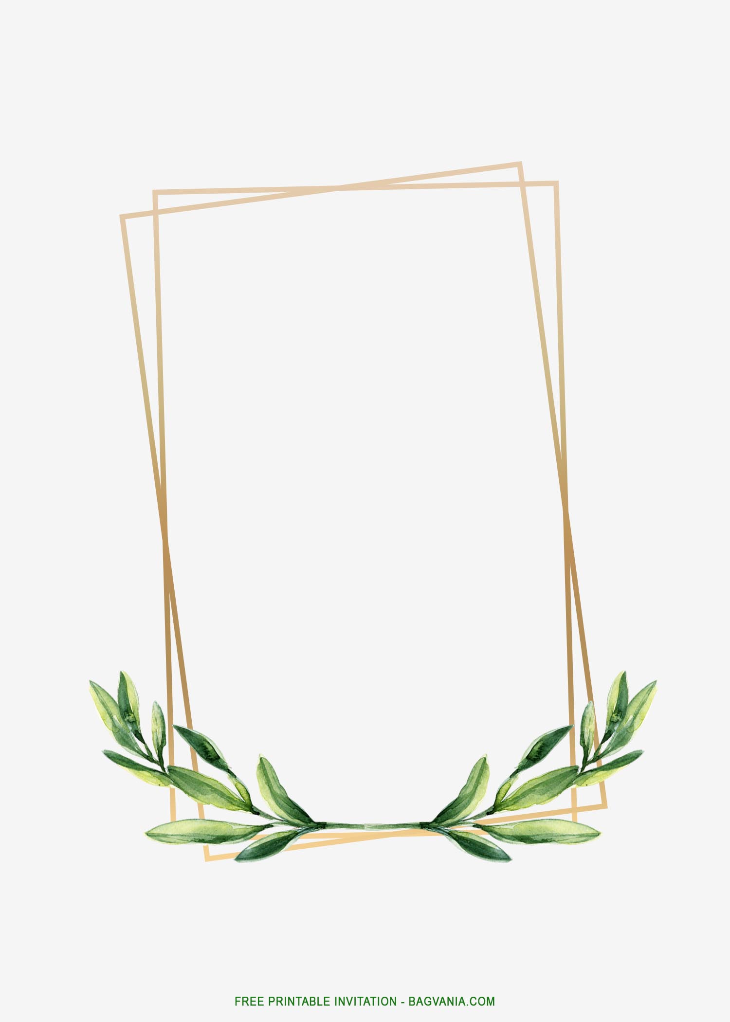 (FREE Printable) - Gold Frame And Tropical Leaves ...