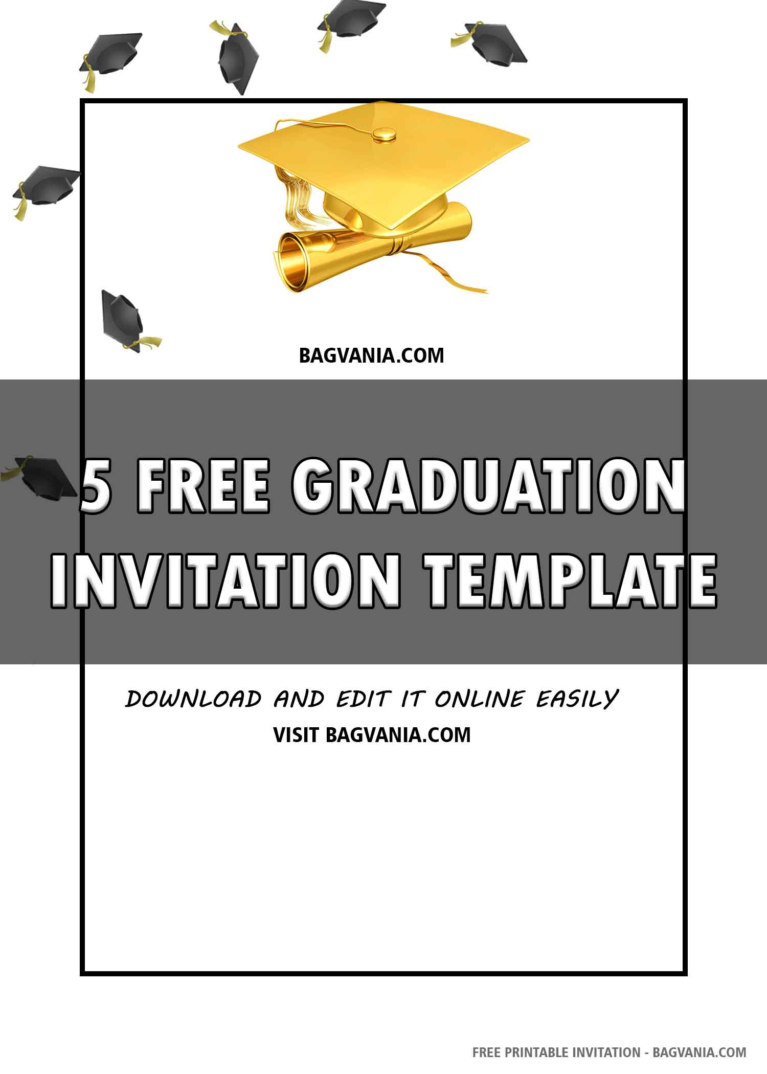 Free Printable Graduation Themed Birthday Invitation Templates Free Printable Birthday Invitation Templates Bagvania