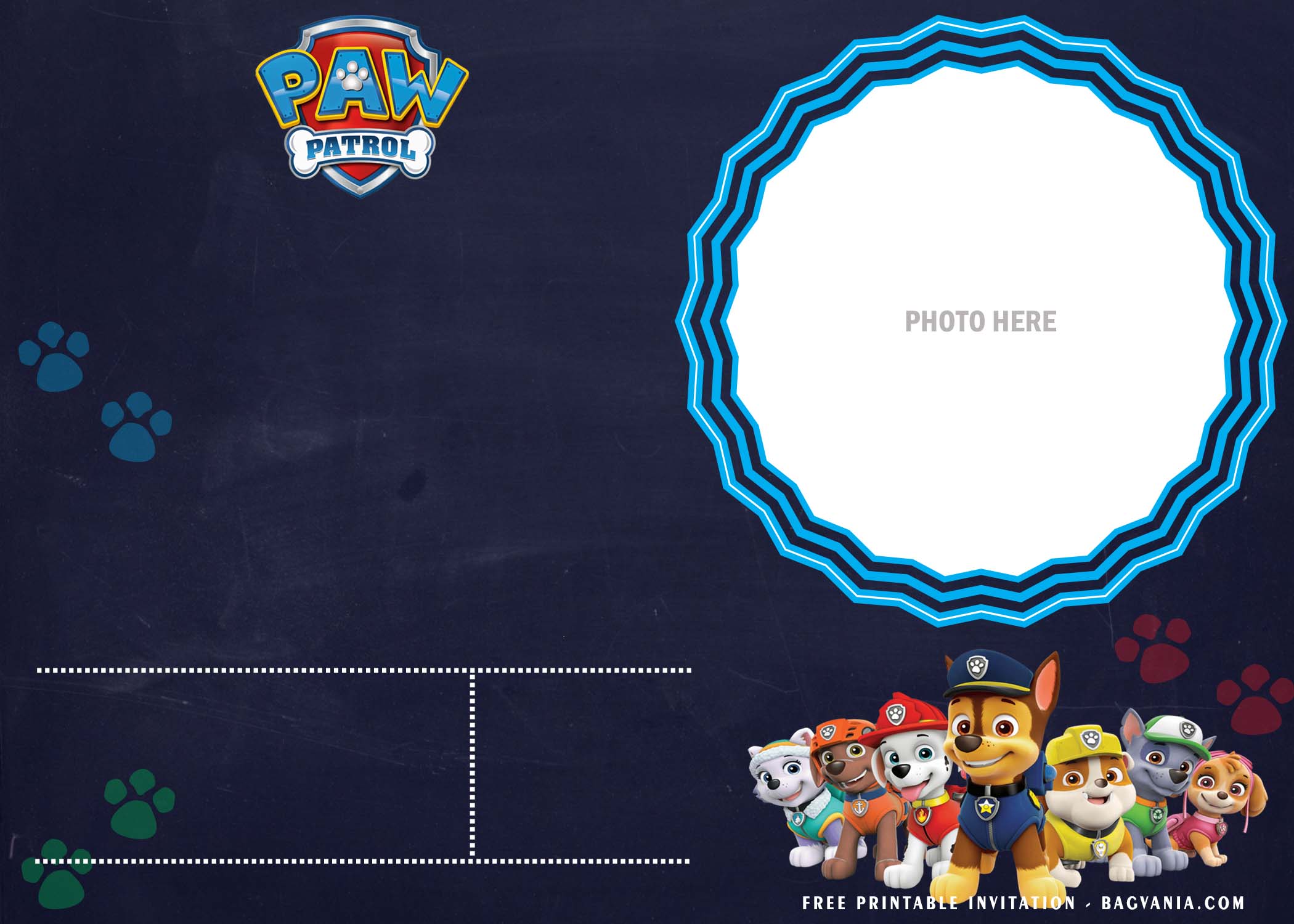 FREE Printable Paw Patrol Baby Shower Invitation Templates
