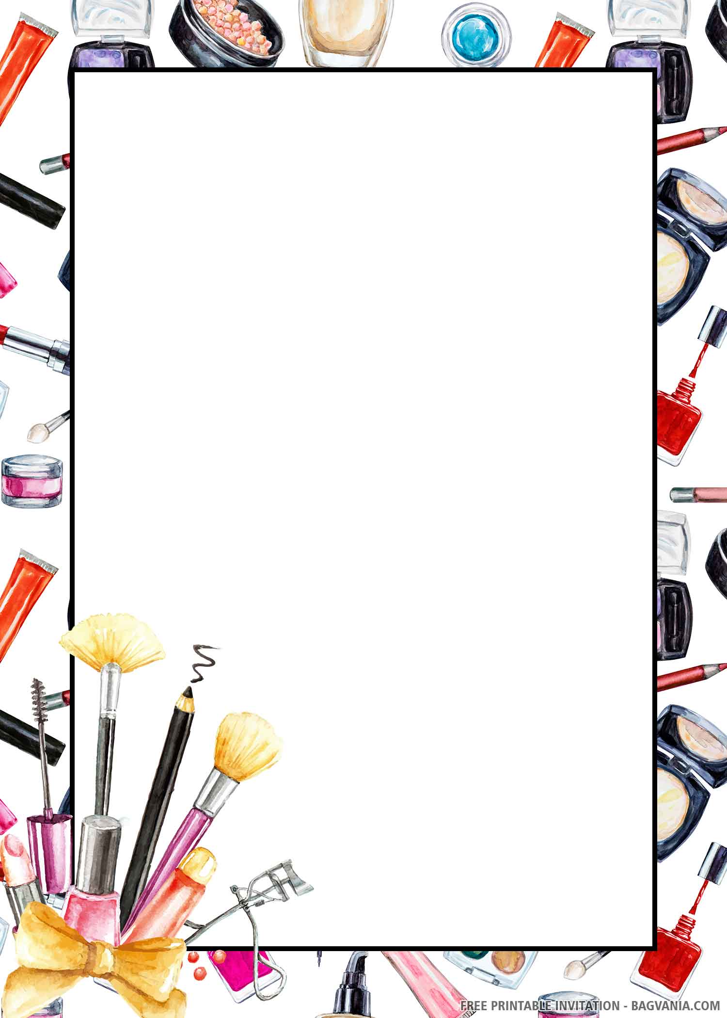 Free Printable Cosmetic Birthday Invitation Templates Free Printable Birthday Invitation Templates Bagvania