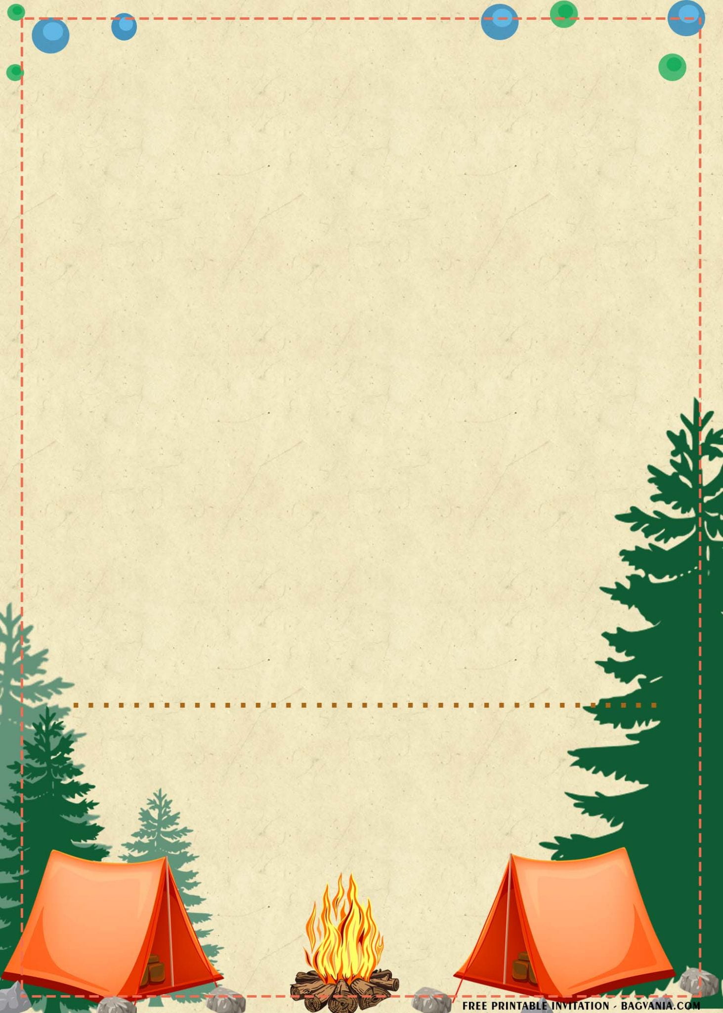 (FREE Printable) Cute Camping Party Invitation Templates FREE