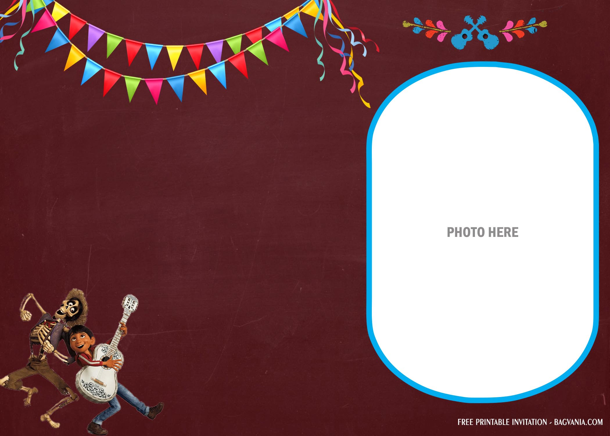 (FREE Printable) Coco Pixar Birhtday Invitation Templates FREE