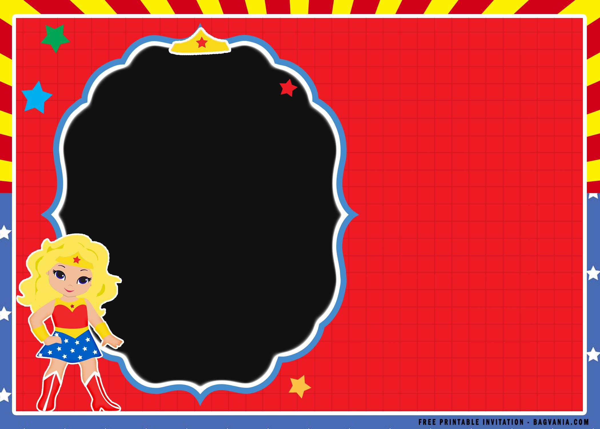 Free Printable Cute Chibi Wonder Woman Birthday Invitation Templates Free Printable Birthday Invitation Templates Bagvania