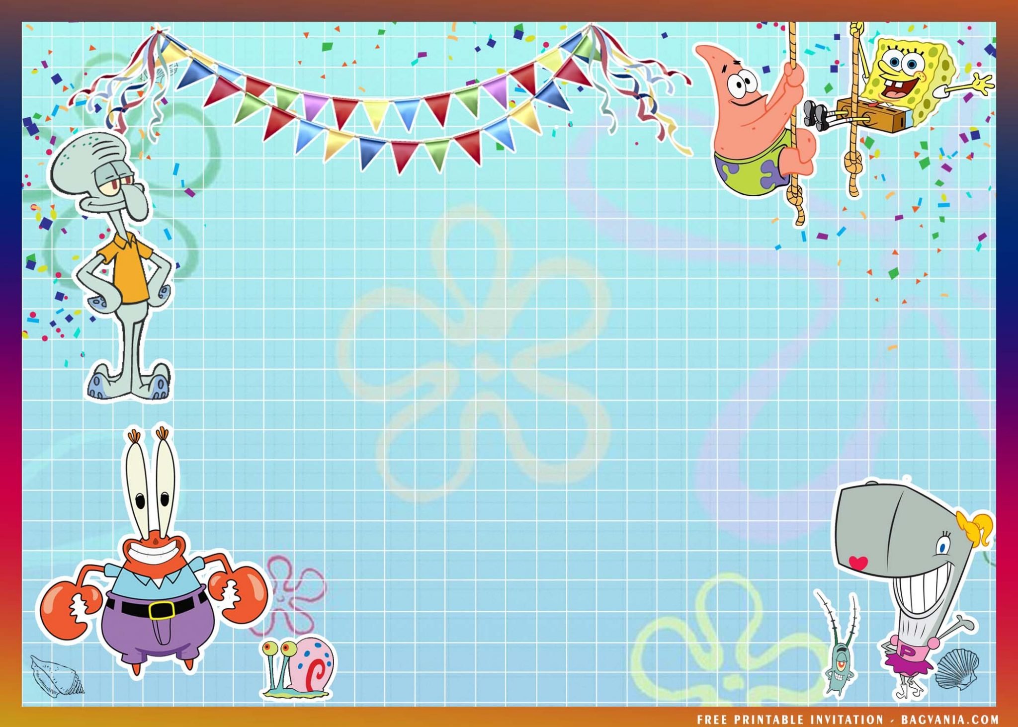 FREE Printable Spongebob Squarepants Birthday Invitation Templates free-printable-spongebob-squarepants-birthday-invitation-templates