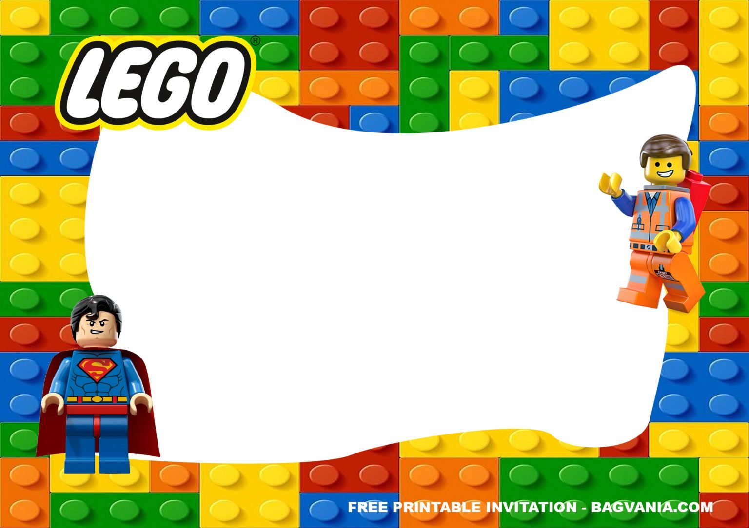 (FREE Printable) Lego Superheroes Birthday Invitation Templates