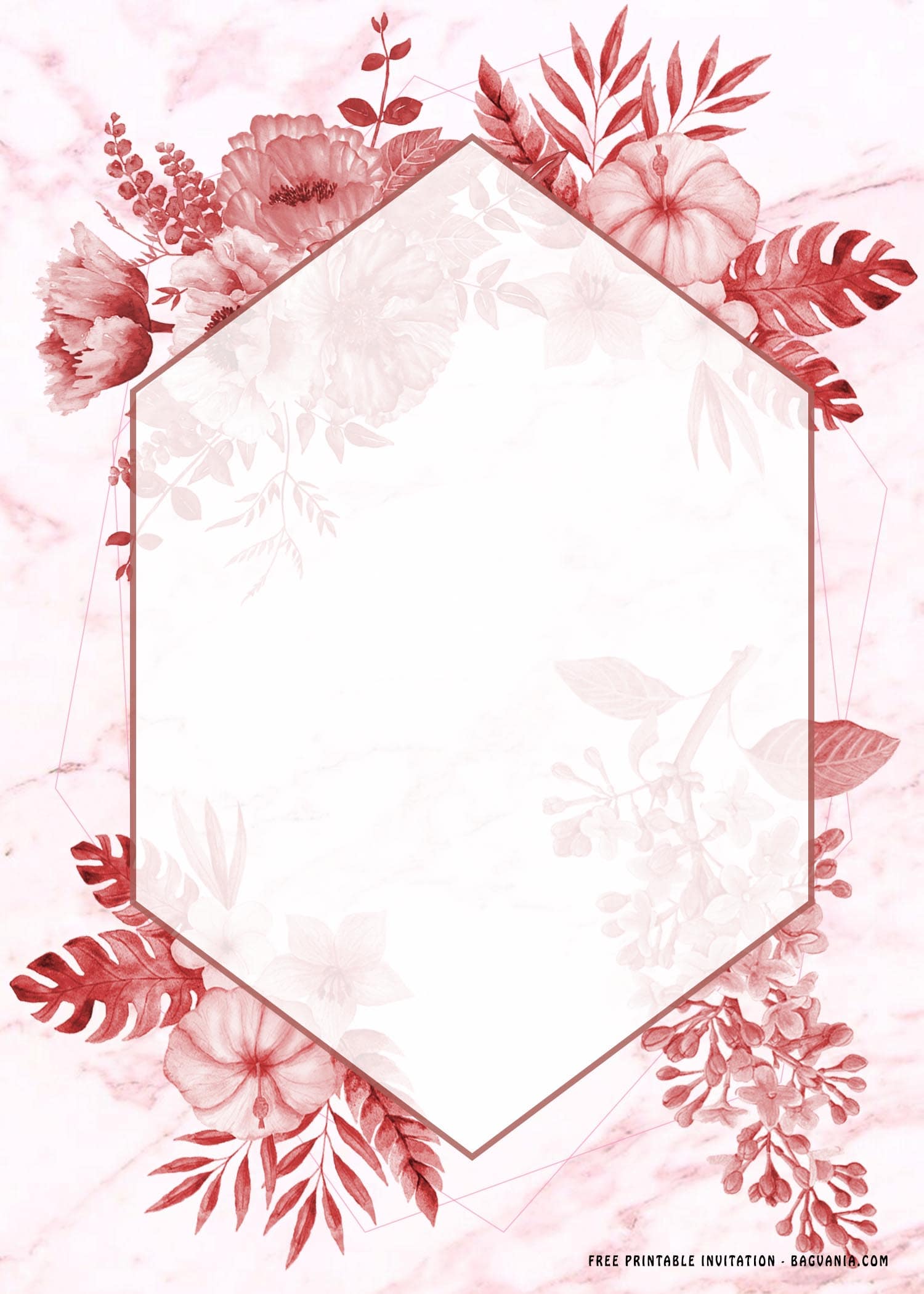 (FREE Printable) Blush Pink Floral Birthday Invitation Templates