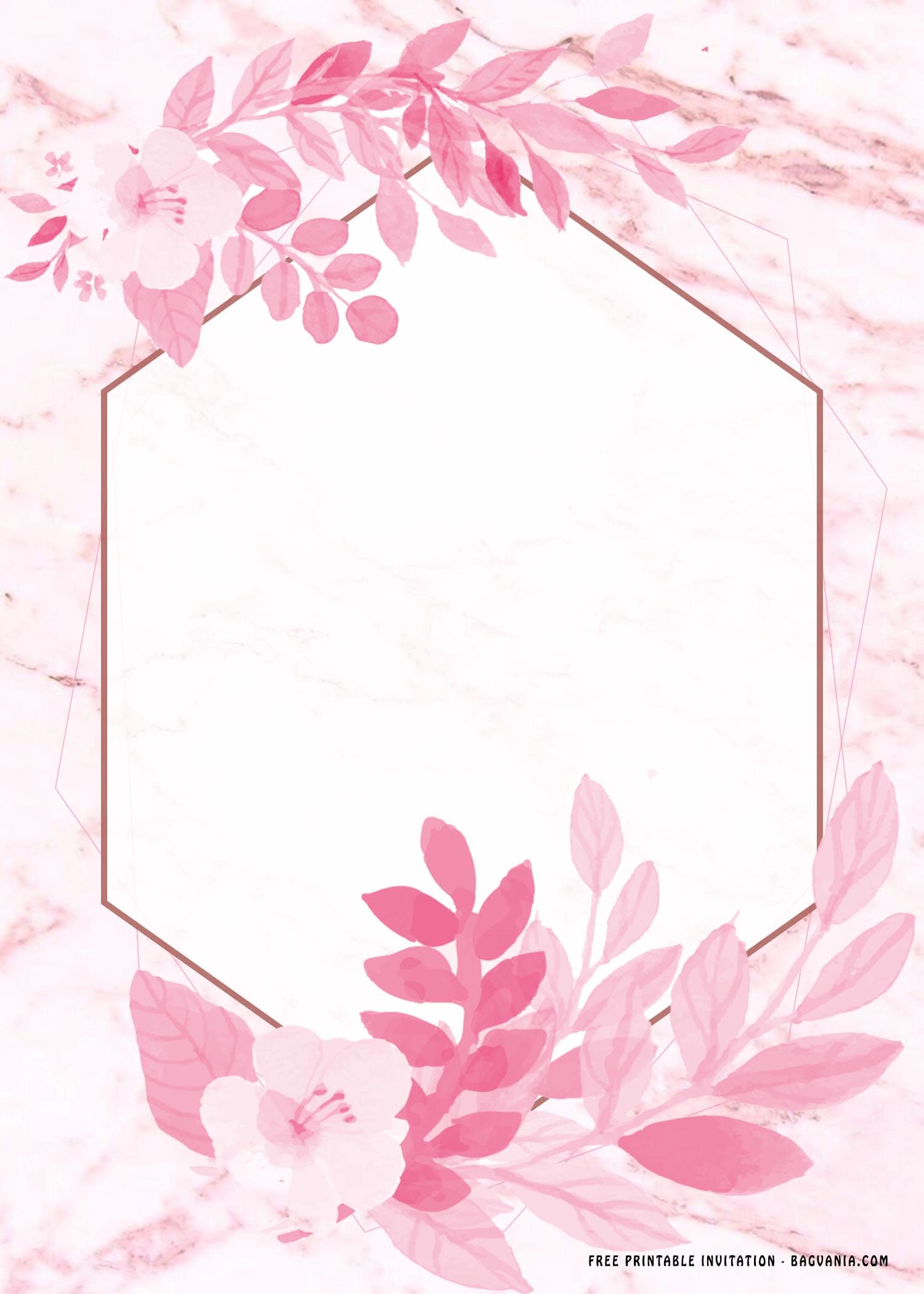 (FREE Printable) Blush Pink Floral Birthday Invitation Templates