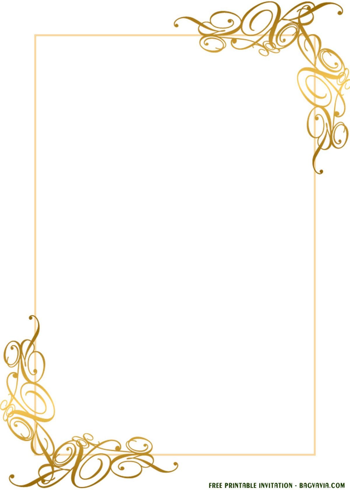 (FREE Printable) Gold Lace Invitation Templates For Any Occasions