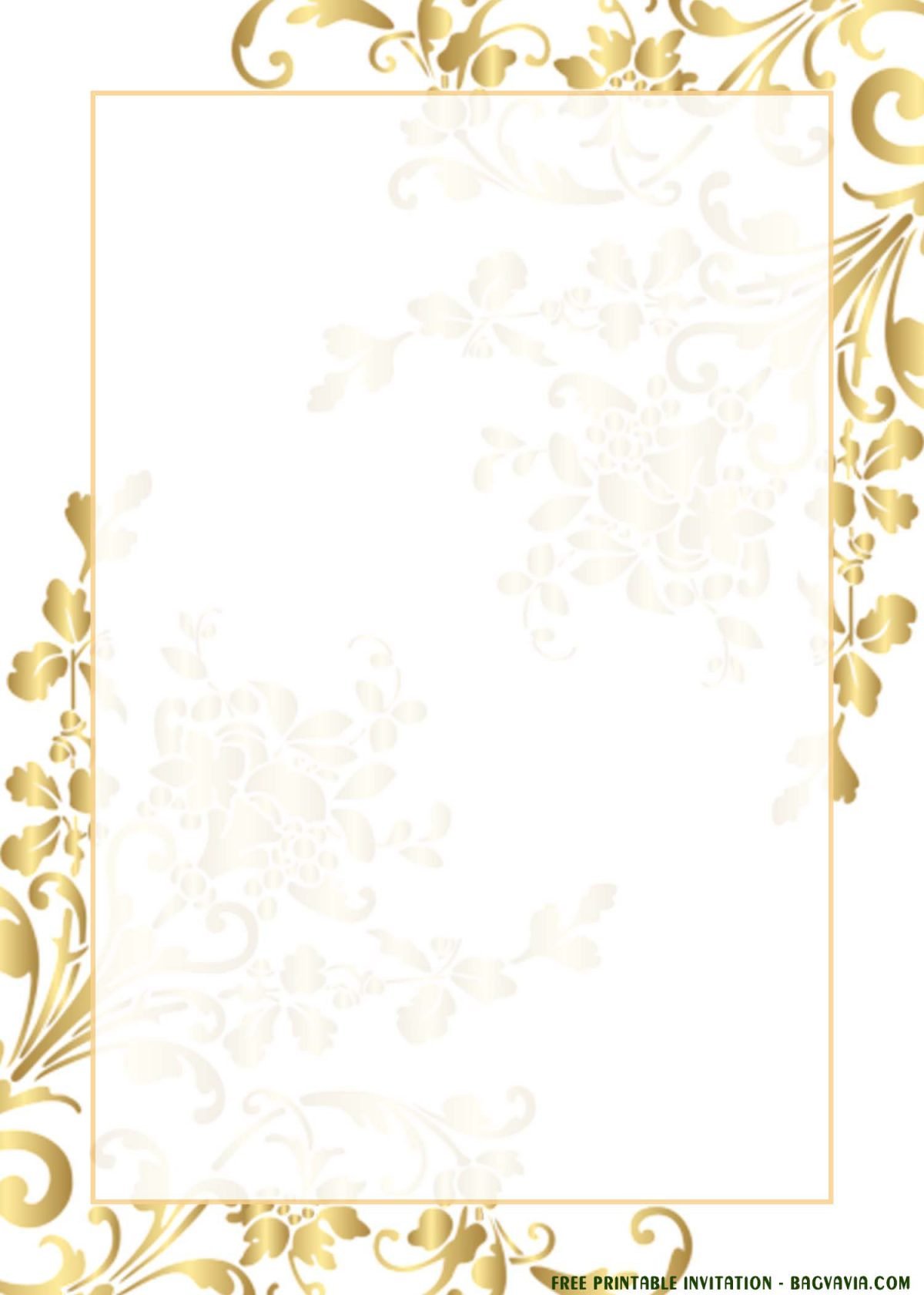 (FREE Printable) – Gold Lace Invitation Templates For Any Occasions – FREE Printable Birthday