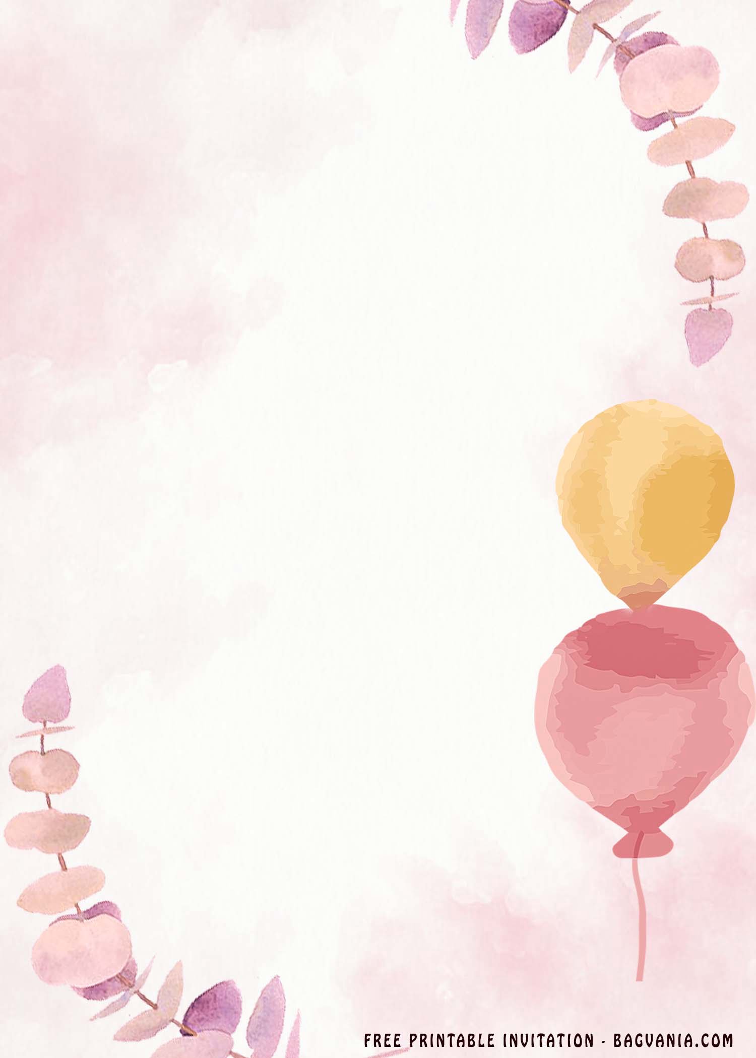 FREE Printable Pink Balloons Invitation Templates FREE Printable free-printable-pink-balloons-invitation-templates-free-printable