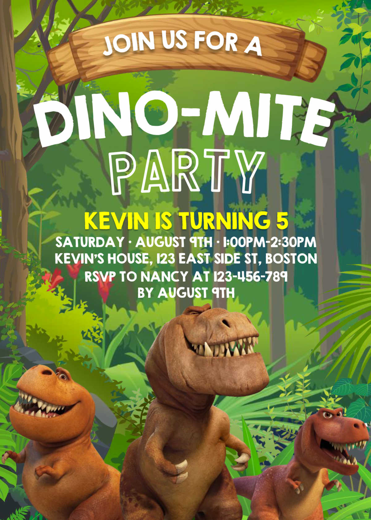 Dinosaur Birthday Invitations Templates Free