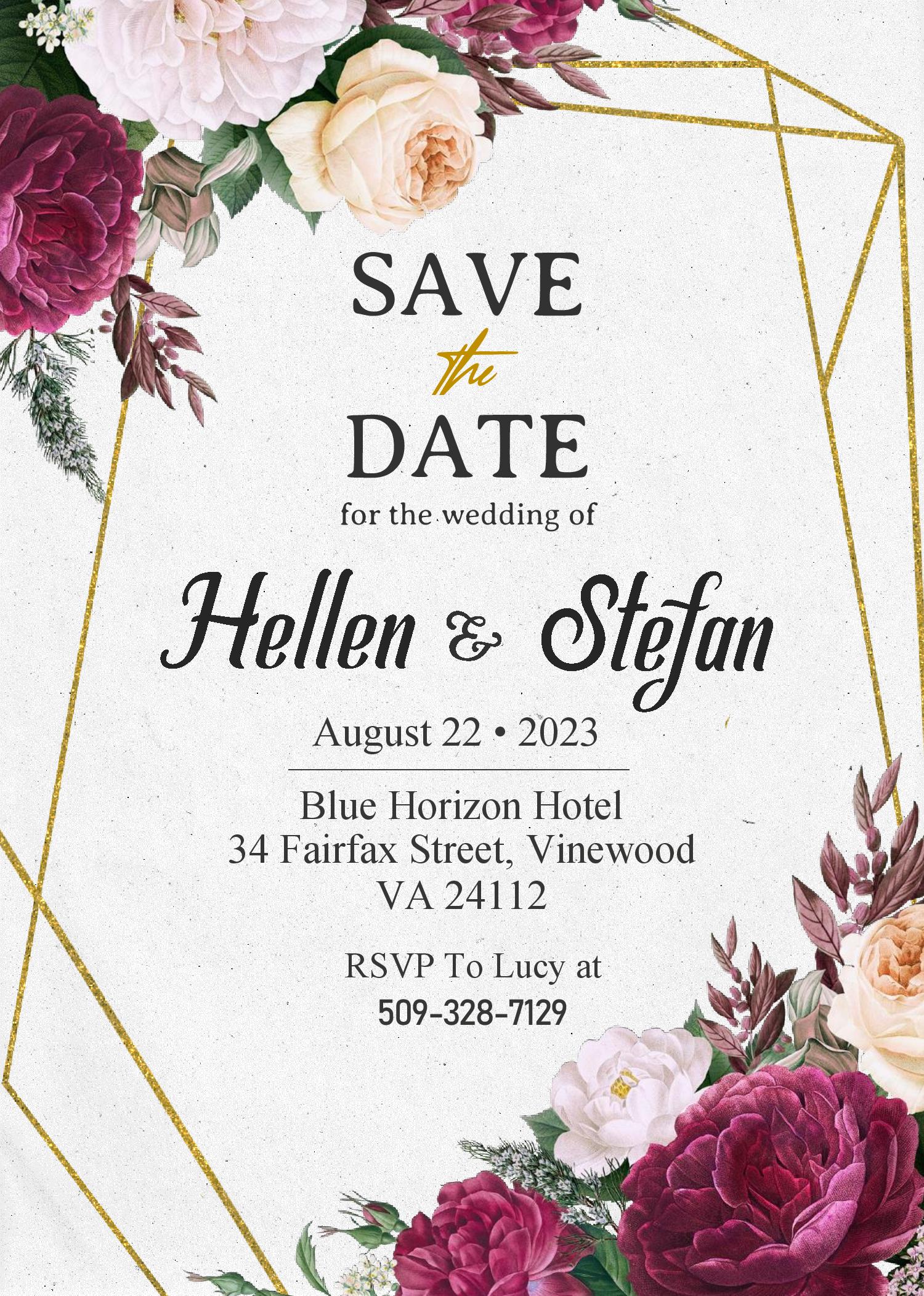 Save The Date Invitation Templates Editable With MS Word FREE