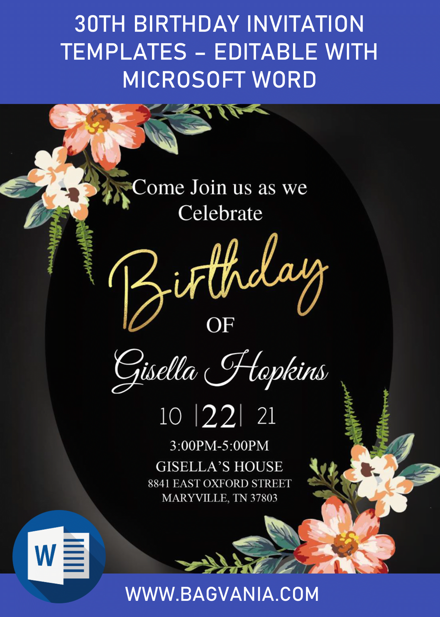 Birthday Invitation Template Editable Free