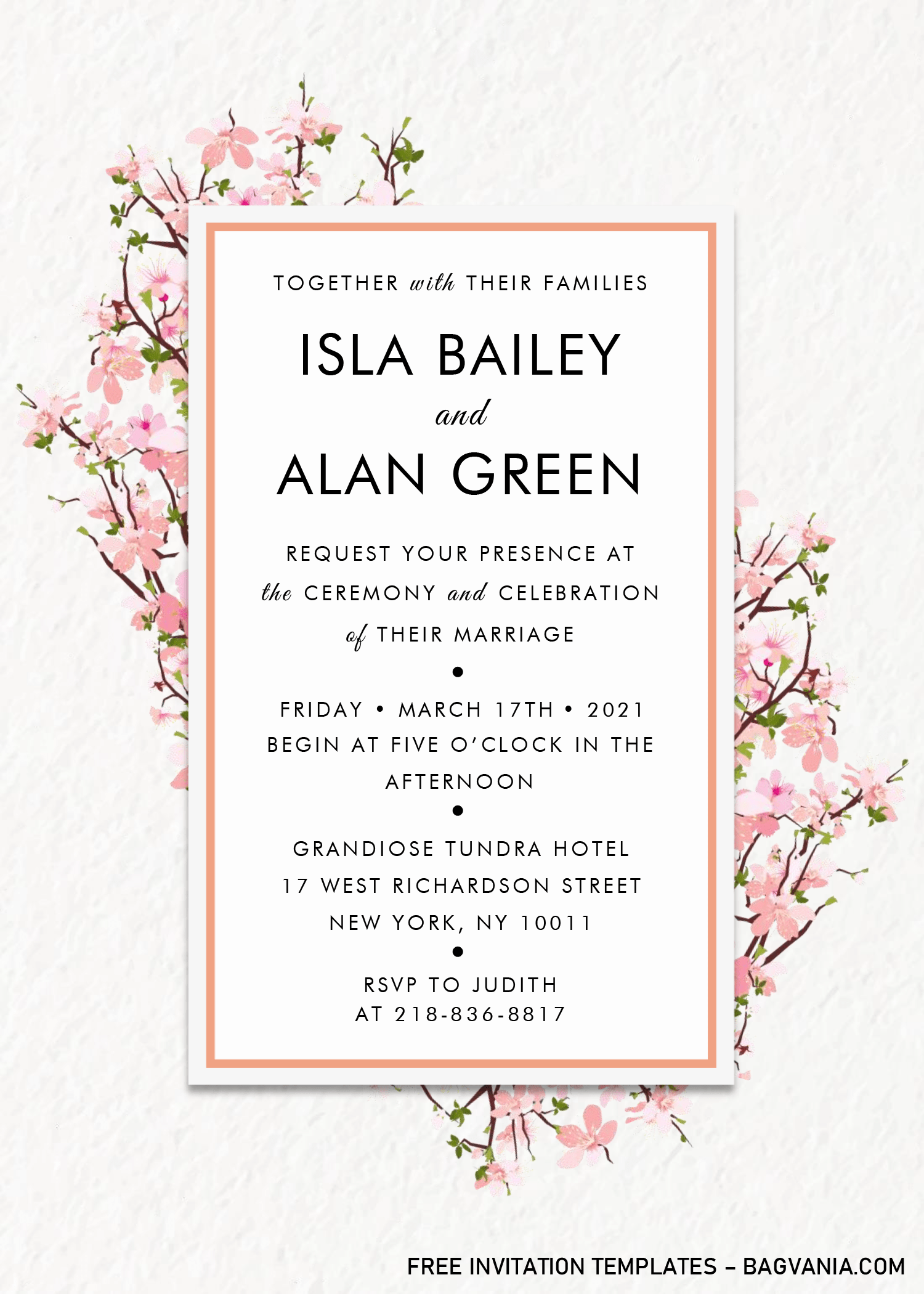 Modern Floral Invitation Templates Editable With MS Word FREE