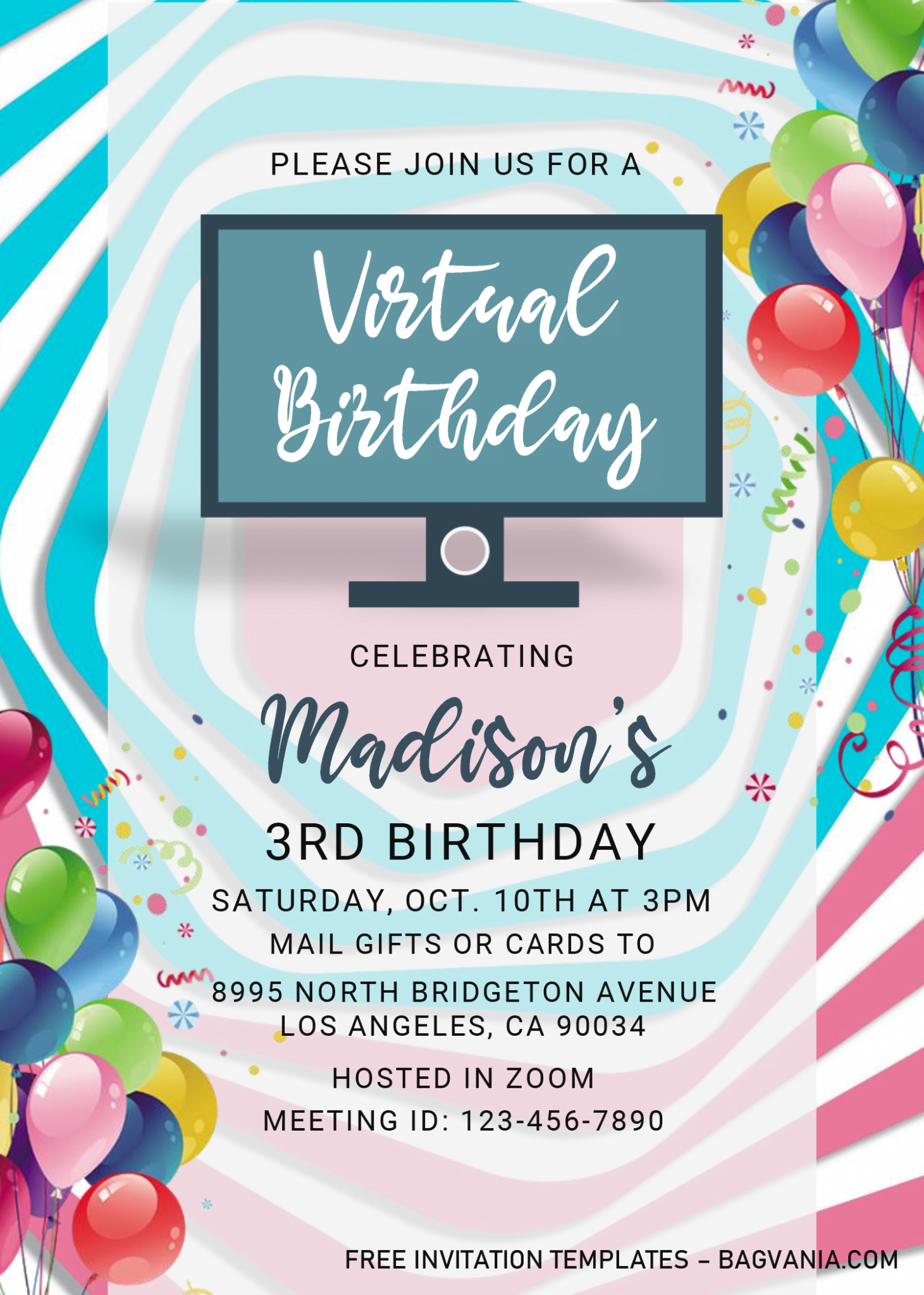 Virtual Party Invitation Templates Editable With Microsoft Word