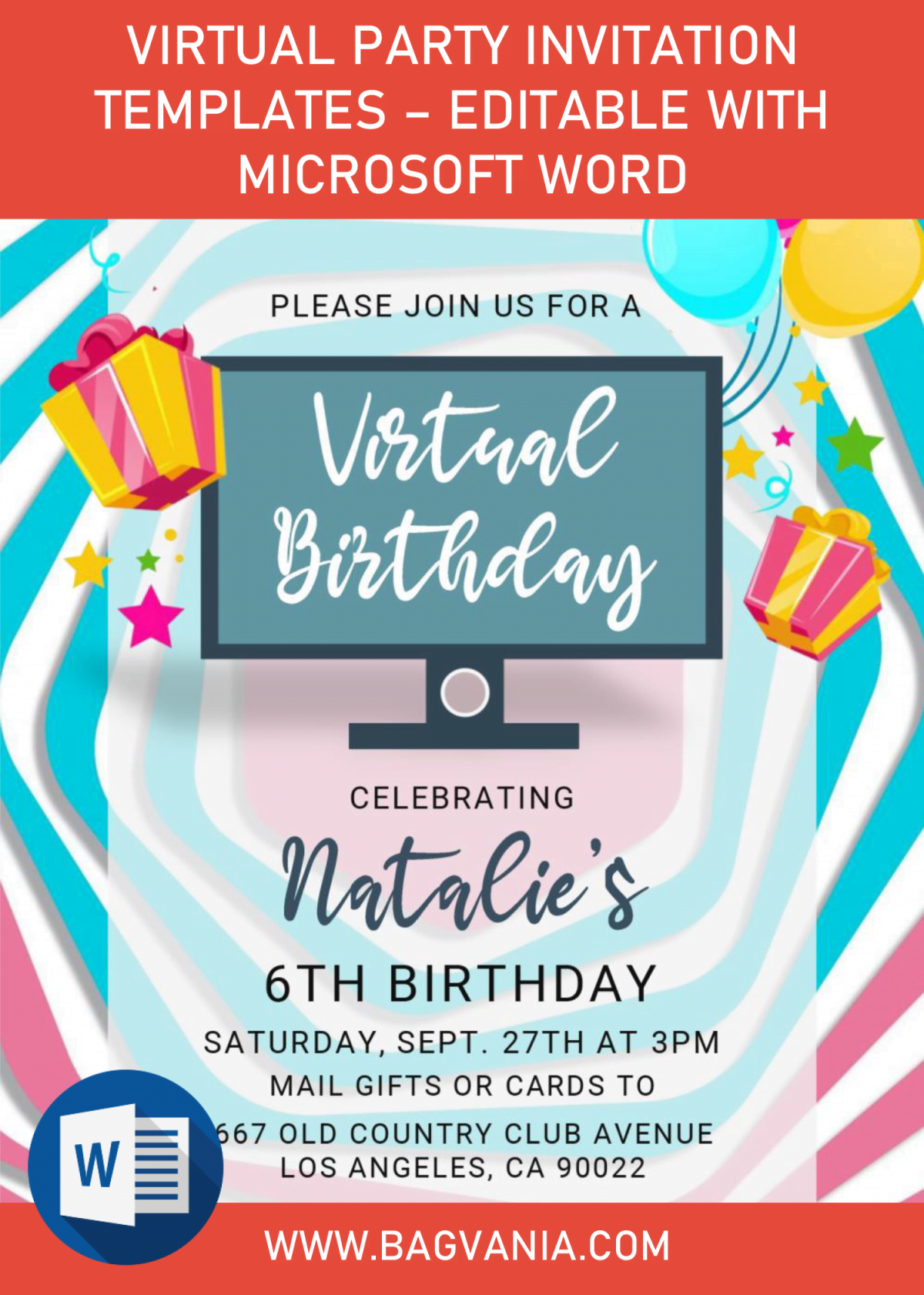 Virtual Party Invitation Templates Editable With Microsoft Word