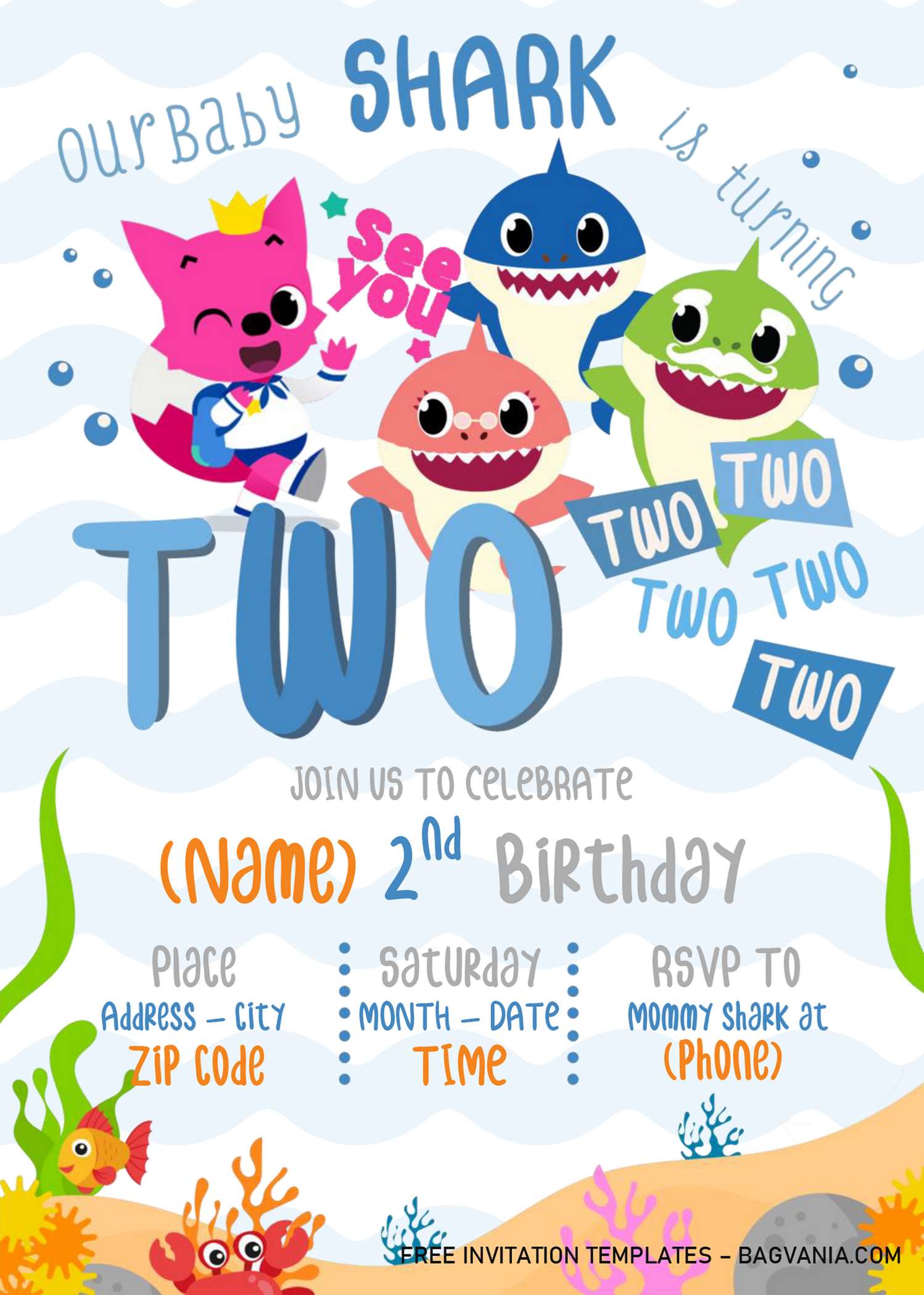 Baby Shark Birthday Invitation Templates Editable With Microsoft Word Free Printable Birthday Invitation Templates Bagvania Baby Shark Birthday Invitation Templates Editable With Microsoft Word Free Printable Birthday Invitation Templates Bagvania