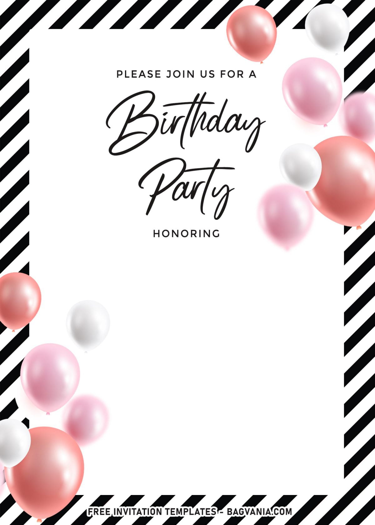 7 Cute And Elegant Balloons Themed Birthday Invitation Templates