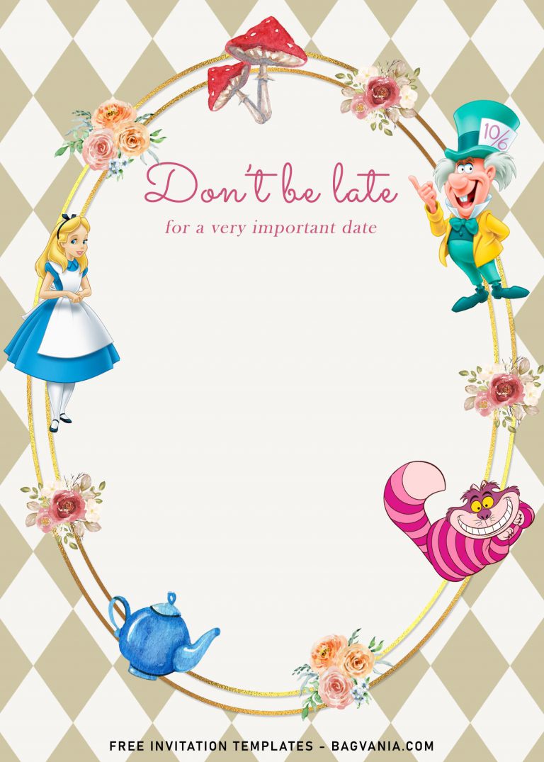 8+ Vintage Alice In Wonderland Birthday Invitation Templates FREE