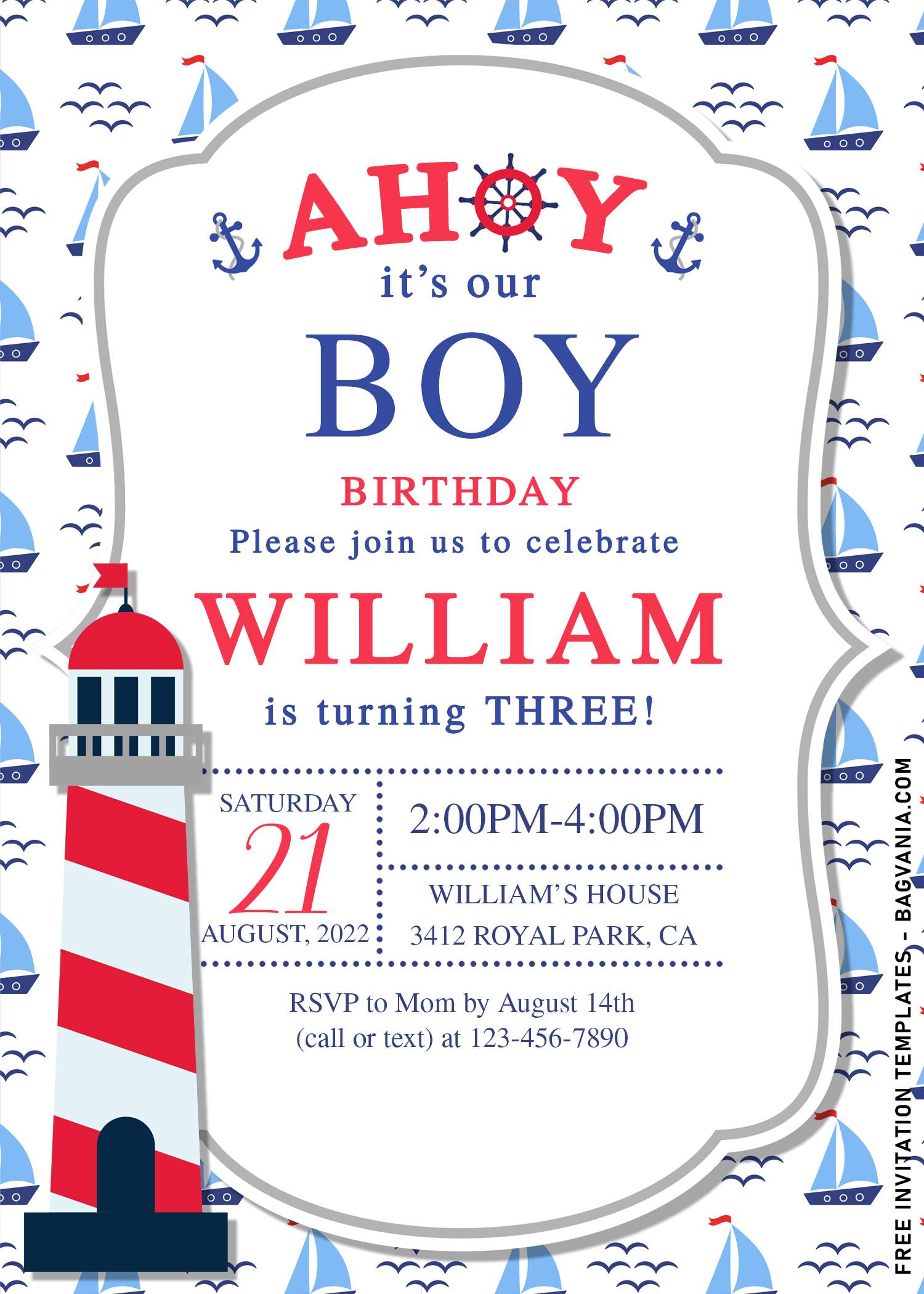 11 Nautical Themed Birthday Invitation Templates For Your Kid S Birthday Bash Free Printable Birthday Invitation Templates Bagvania