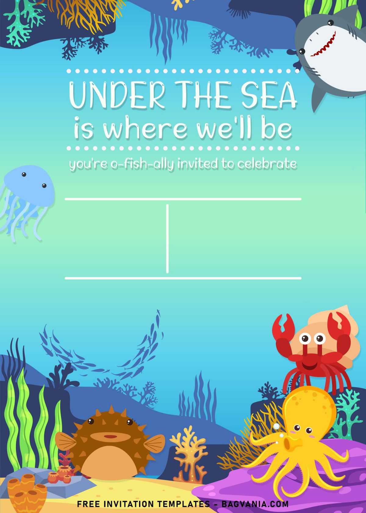 Free Printable Ocean Theme Invitation Template Free Printable Ocean Theme Invitation Template