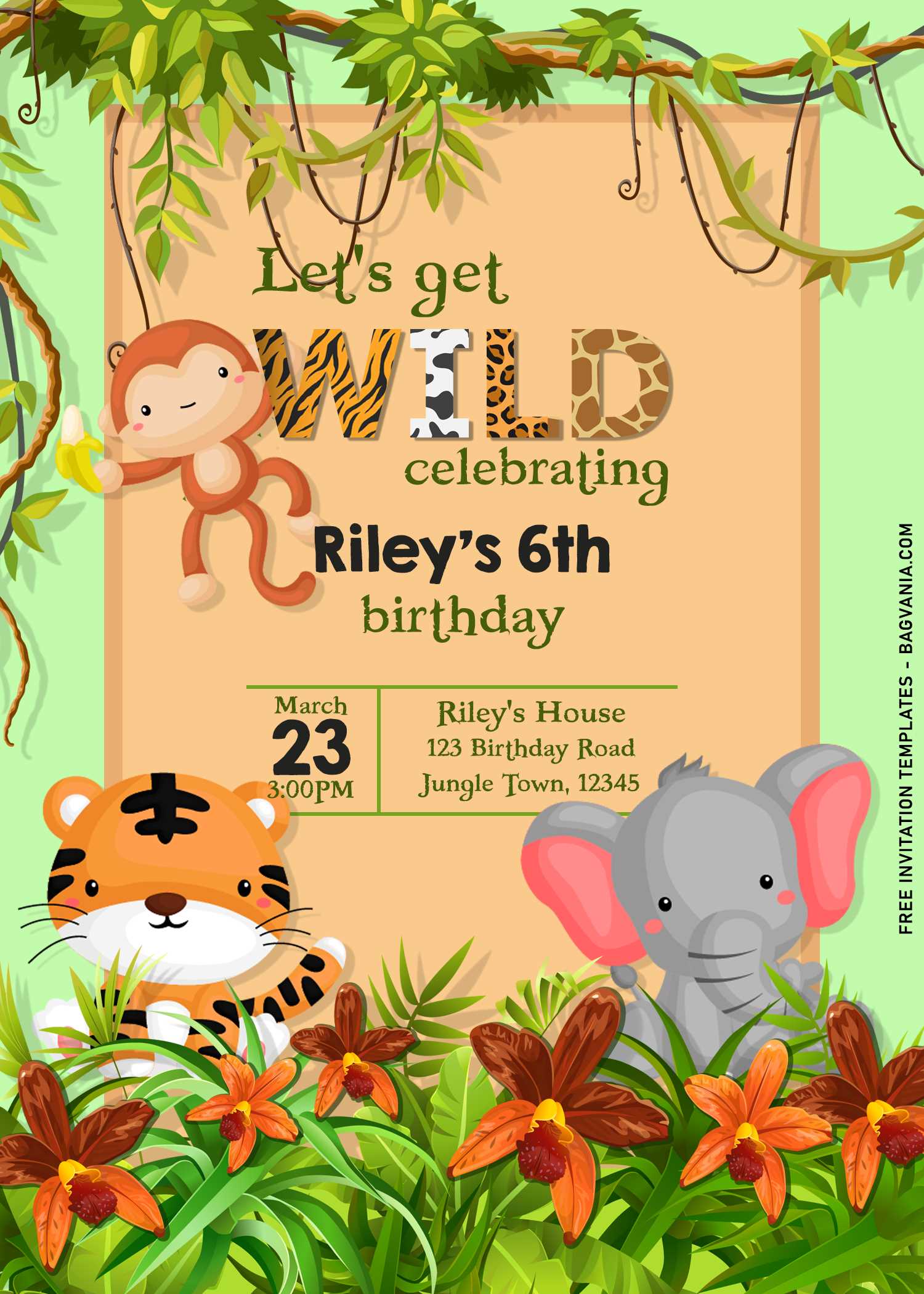 11 Cute Jungle Birthday Invitation Templates To Celebrate Your Kid S Birthday Free Printable Birthday Invitation Templates Bagvania