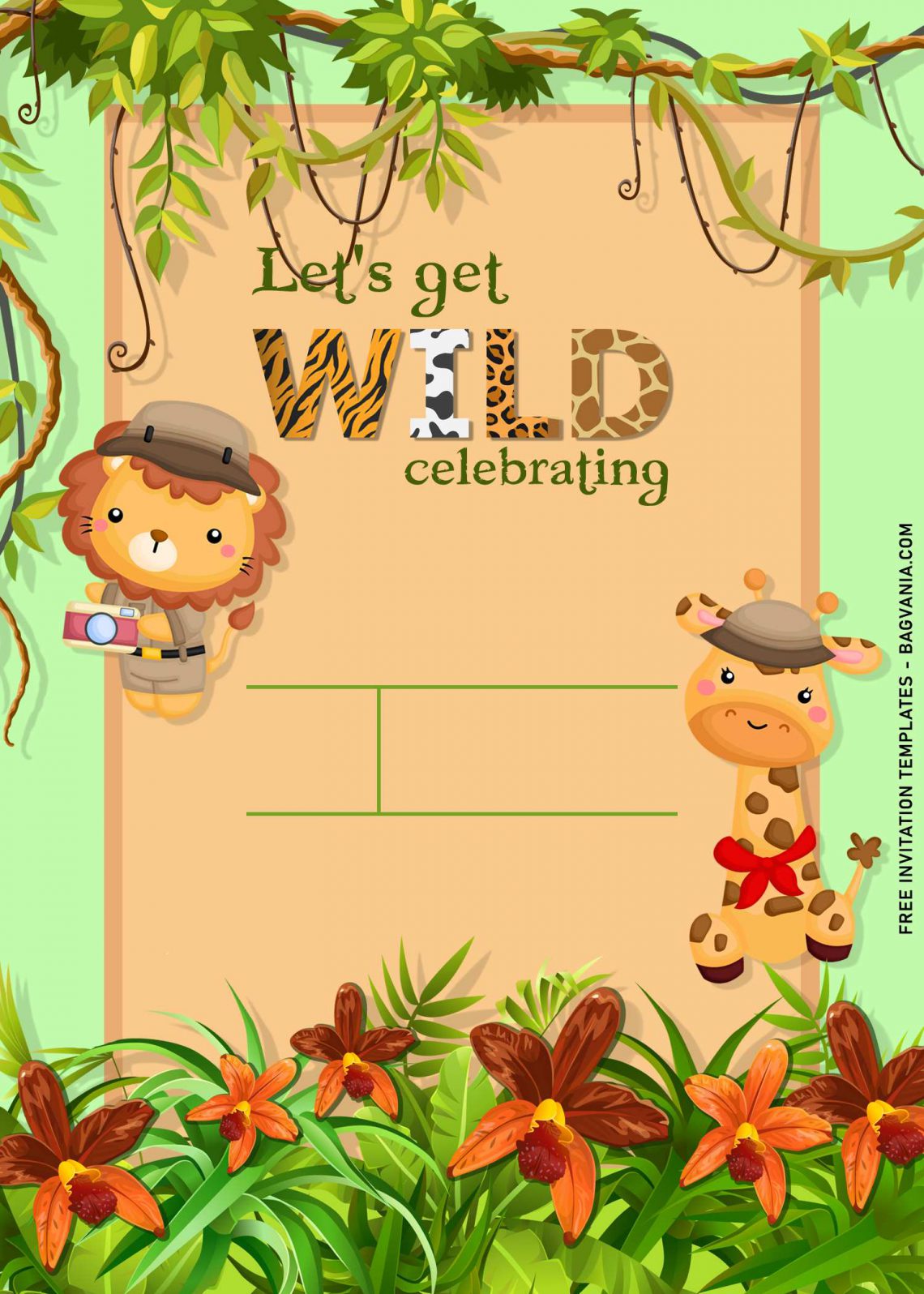 Jungle Theme Invitation Template Free