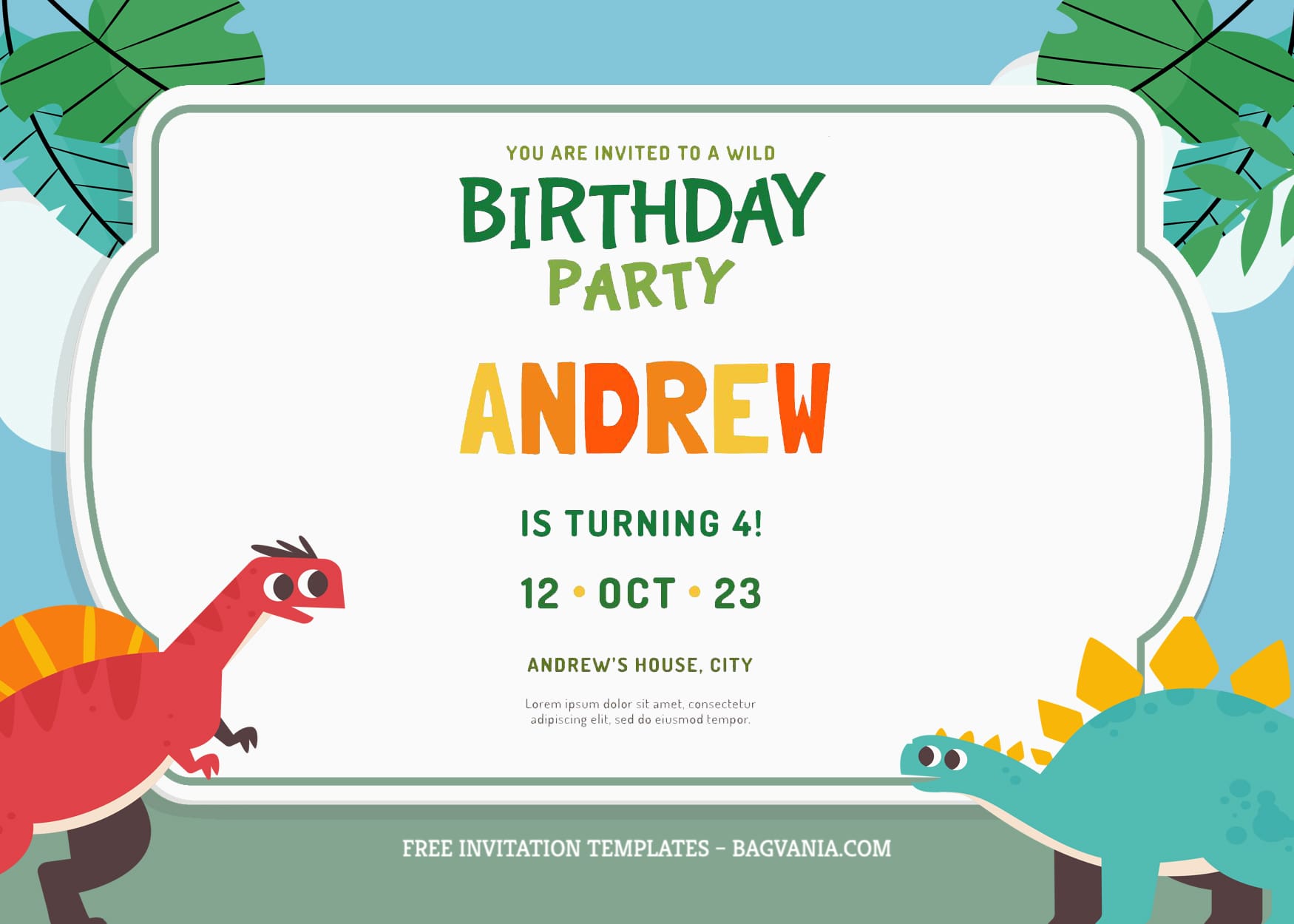 7+ Jurassic Cartoon For Boys Birthday Invitation Templates | FREE Printable  Birthday Invitation Templates - Bagvania