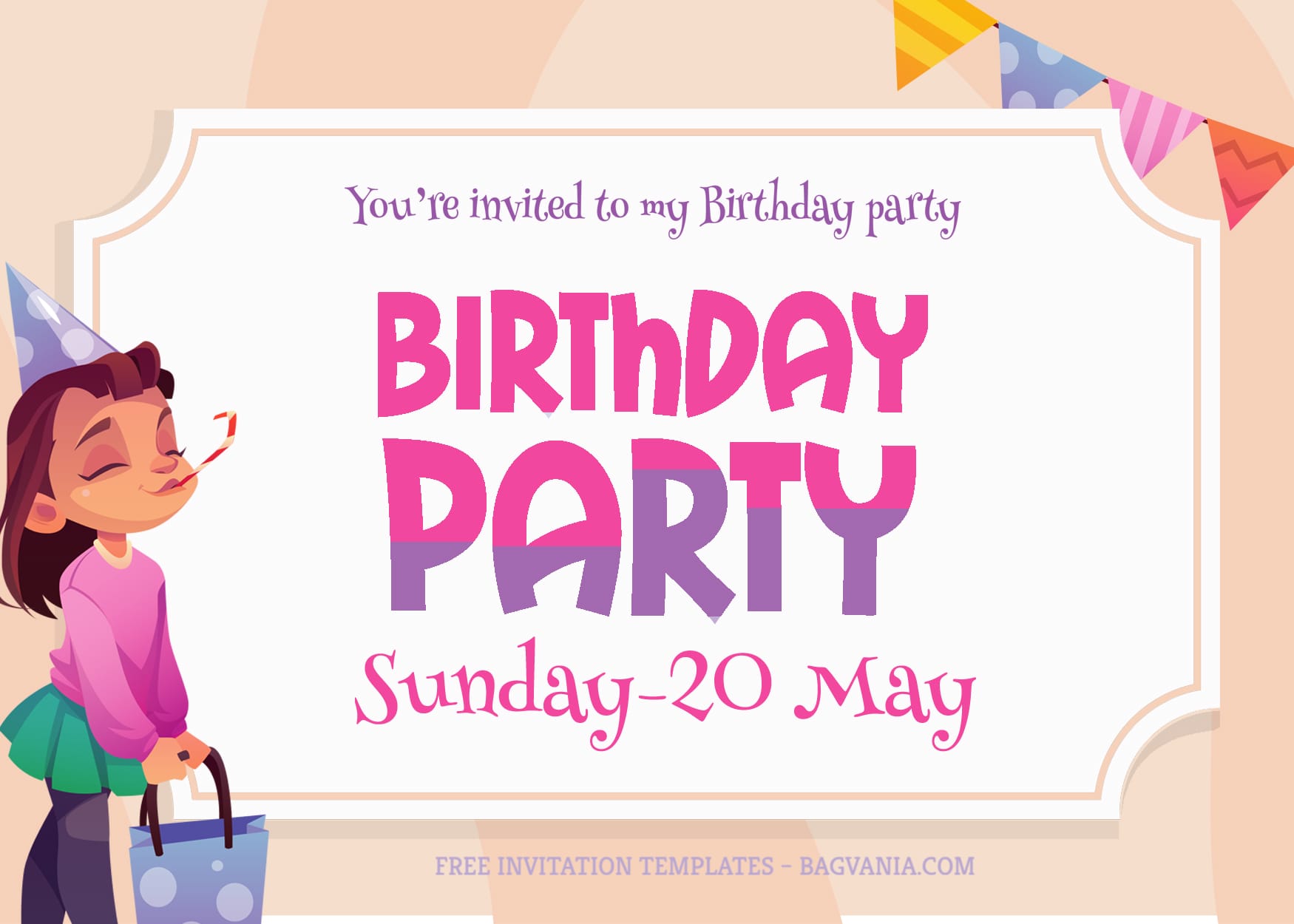 8+ Pretty Cartoon Card For Girls Birthday Invitation Templates | FREE Printable Birthday Invitation Templates - Bagvania 8+ Pretty Cartoon Card For Girls Birthday Invitation Templates | FREE Printable Birthday Invitation Templates - Bagvania