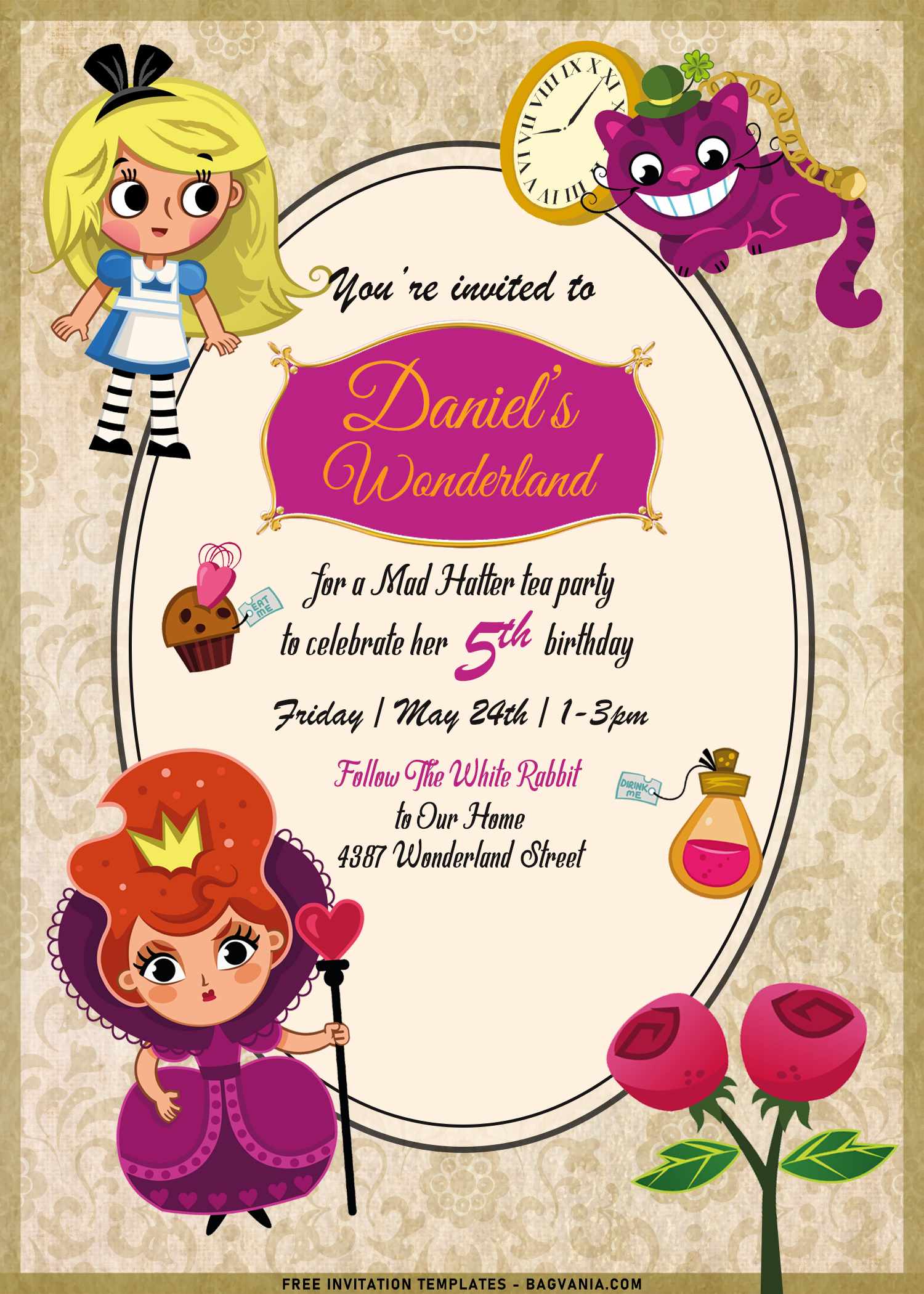 Alice In Wonderland Invitation Templates Alice In Wonderland Invitation Templates