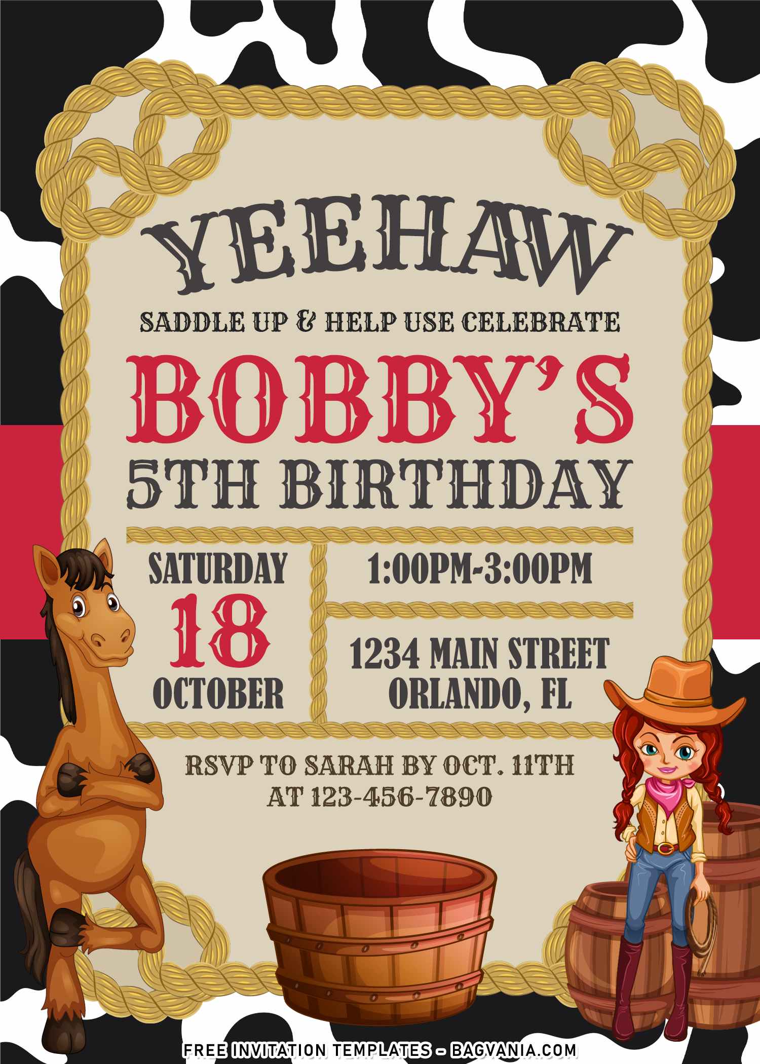 7+ western cowboy birthday invitation templates | free printable