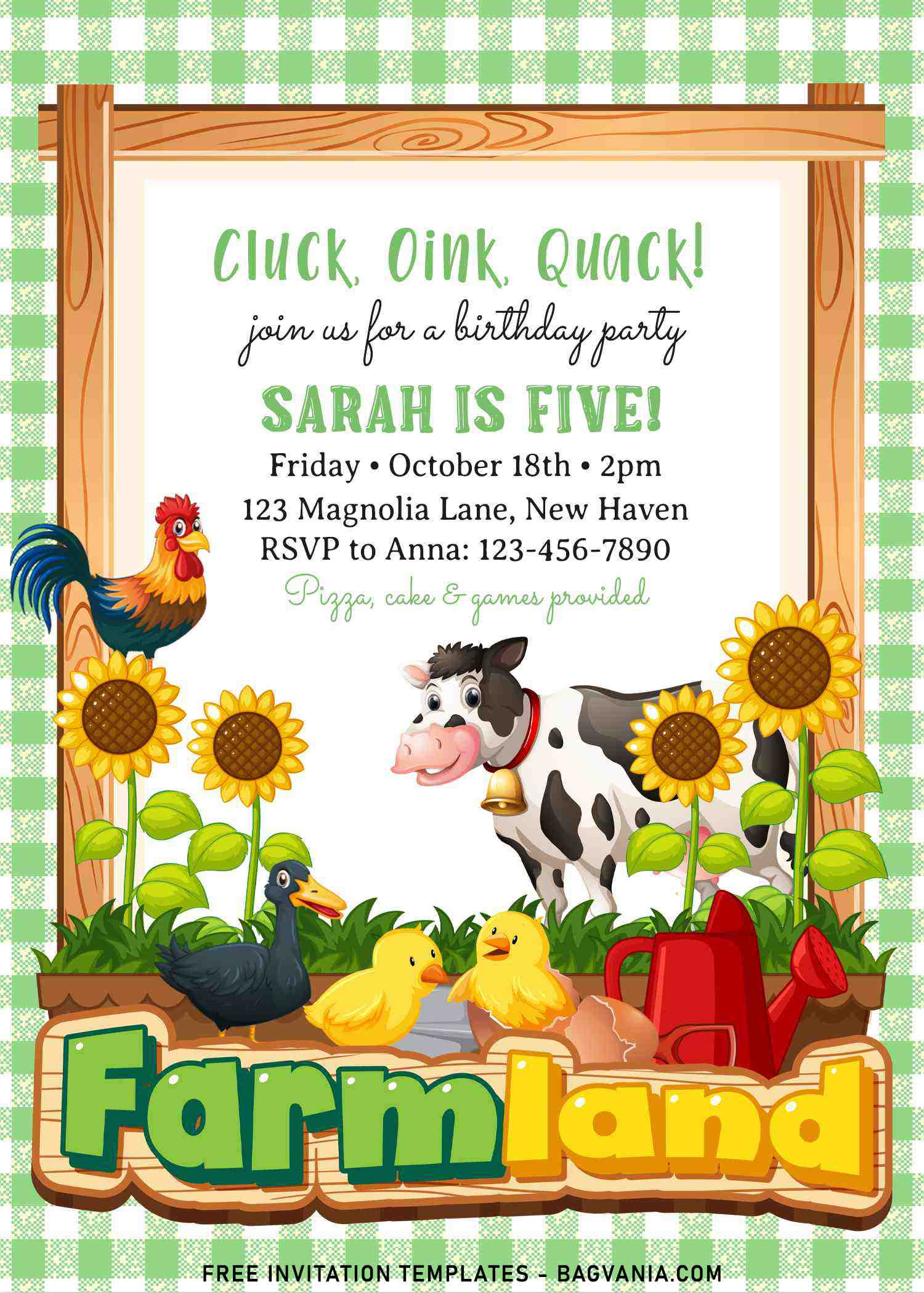 7+ Farm Animals And Garden Flowers Birthday Invitation Templates | FREE  Printable Birthday Invitation Templates - Bagvania