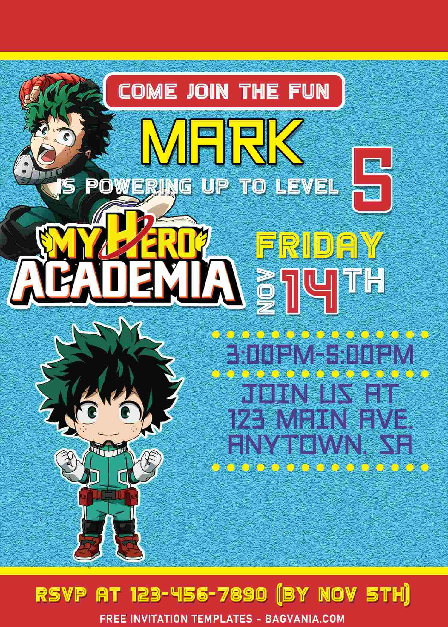 9+ Cool My Hero Academia Birthday Invitation For Anime Fans | FREE Printable Birthday Invitation Templates - Bagvania 9+ Cool My Hero Academia Birthday Invitation For Anime Fans | FREE Printable Birthday Invitation Templates - Bagvania