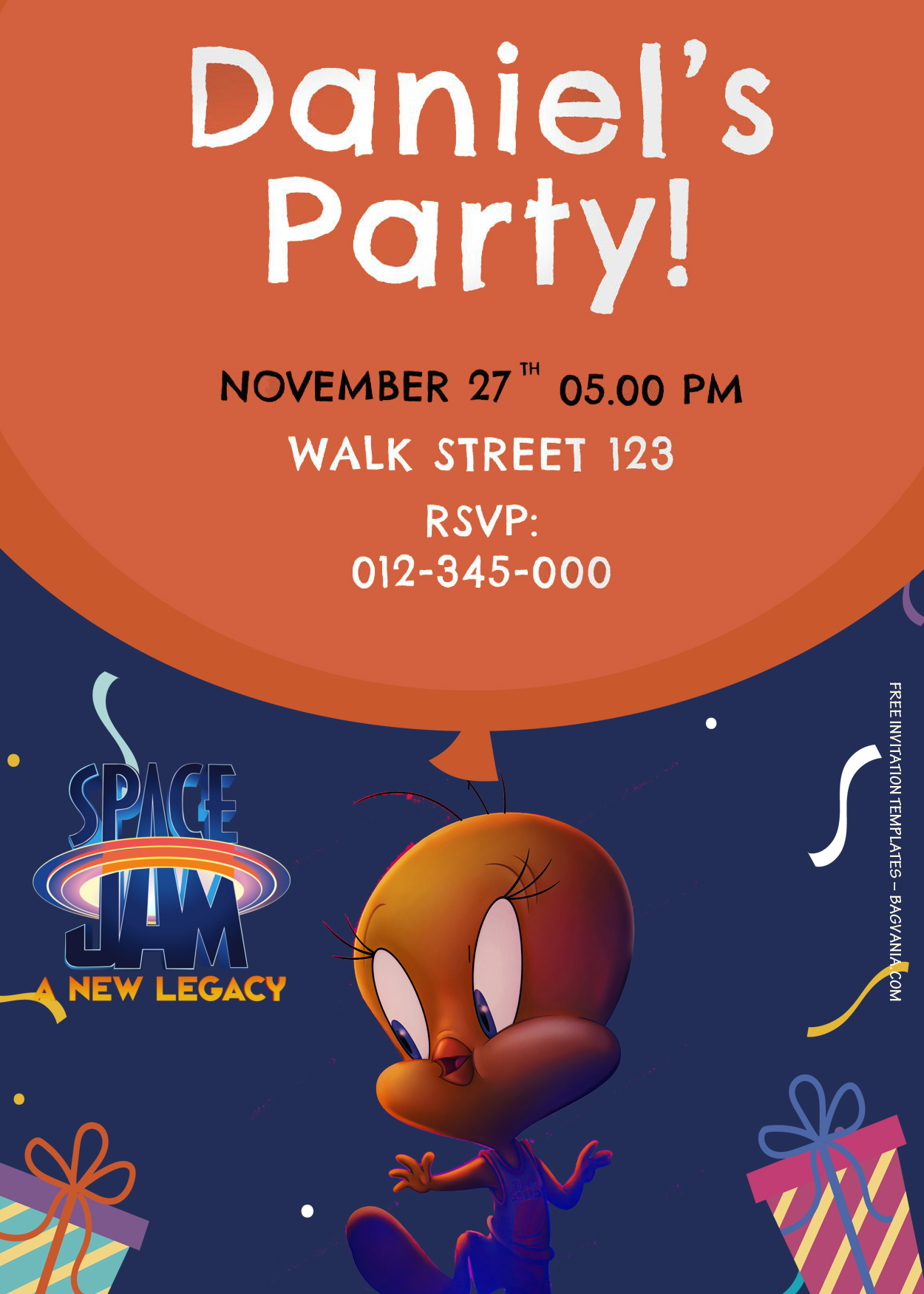 7 Space Jam On The Run Again Birthday Invitation Templates FREE
