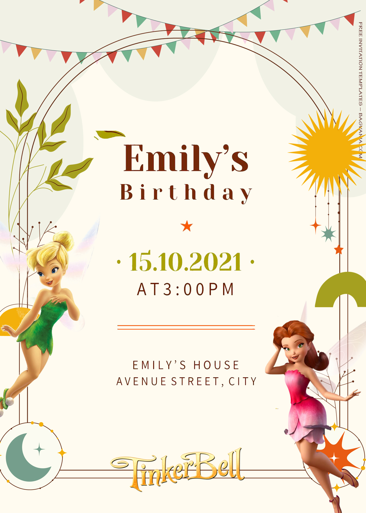 7+ Tinker Bell Playing With Friends Birthday Invitation Templates | FREE  Printable Birthday Invitation Templates - Bagvania