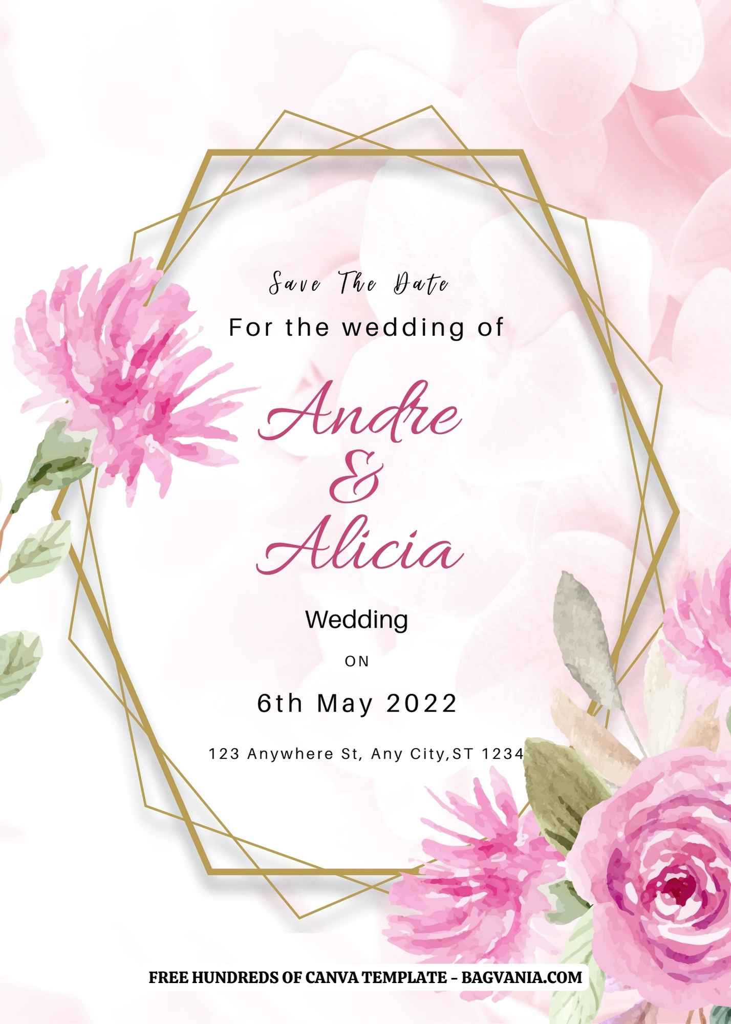 Free) 8+ Purple Pink Background Pink Floral Canva Wedding Invitation  Templates | FREE Printable Birthday Invitation Templates - Bagvania