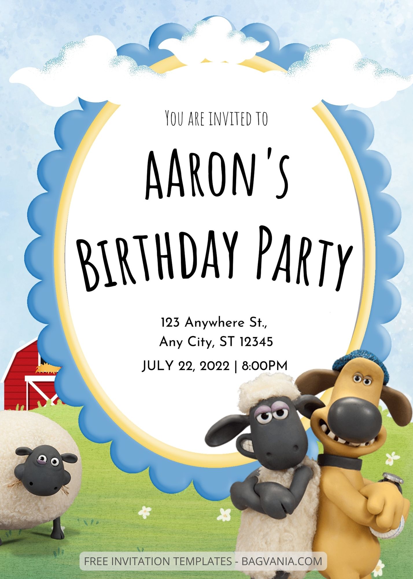 9+ Shaun The Sheep Canva Birthday Invitation Templates | FREE Printable  Birthday Invitation Templates - Bagvania