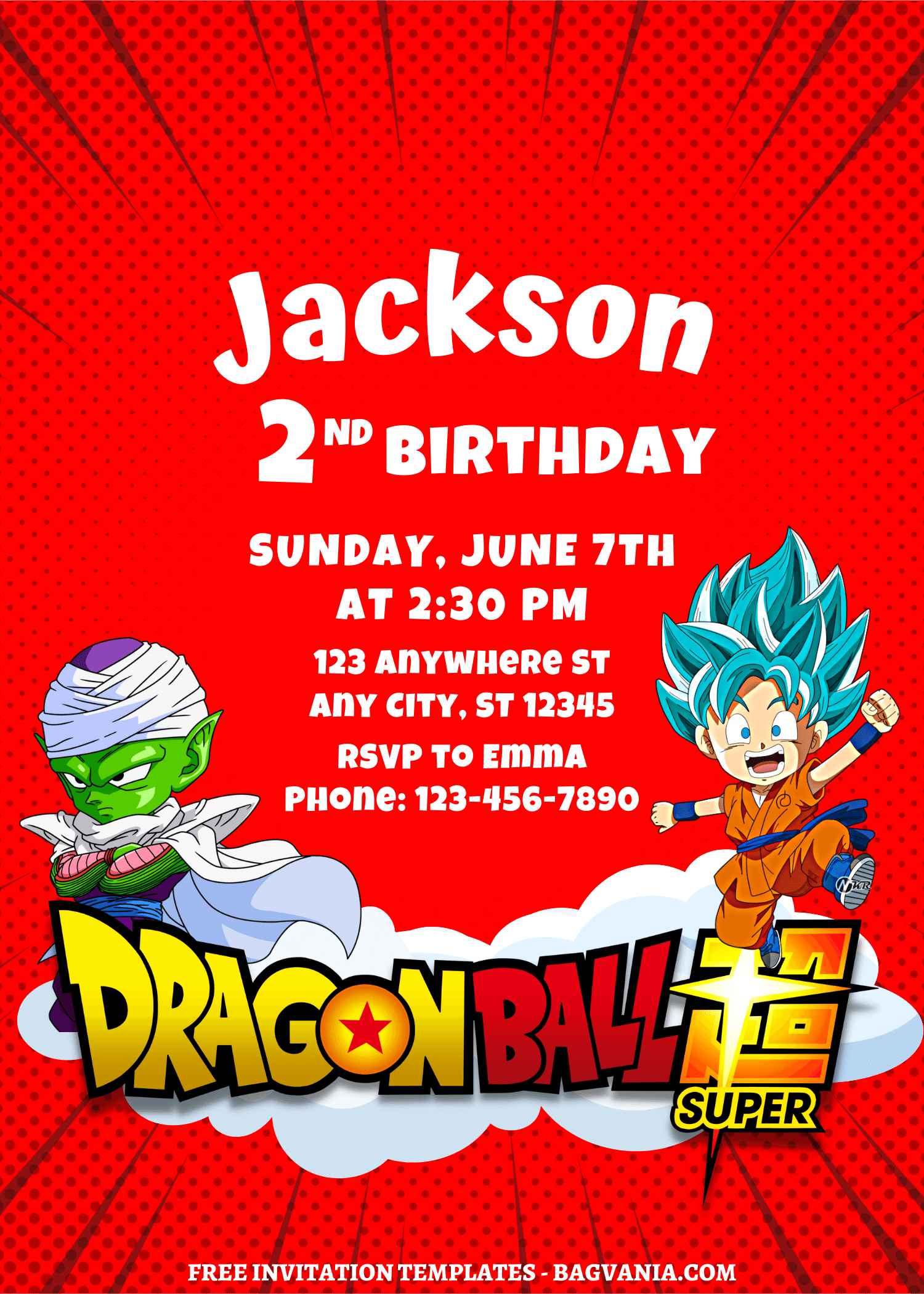 8+ Awesome Dragonball Z Anime Themed Canva Birthday Invitation Templates |  FREE Printable Birthday Invitation Templates - Bagvania