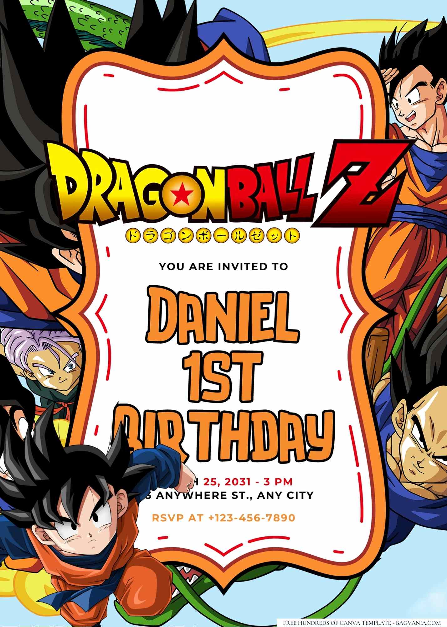 Dragon Ball Super Sayajin Birthday Invitation – Easy Inviting